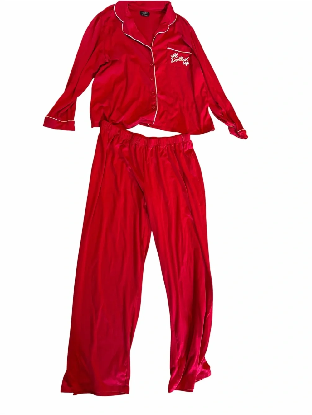Kate Spade All Dolled Up Red Pajama Set XL Super Soft Lounge PJs
